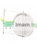 Кръгла метална сгъваема масичка за кафе с поднос за балкон, тераса, бяла